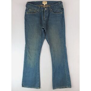 Vintage Abercrombie Fitch Jean Womens 4 Blue Flared Boot Low Rise Y2K Dirty Wash